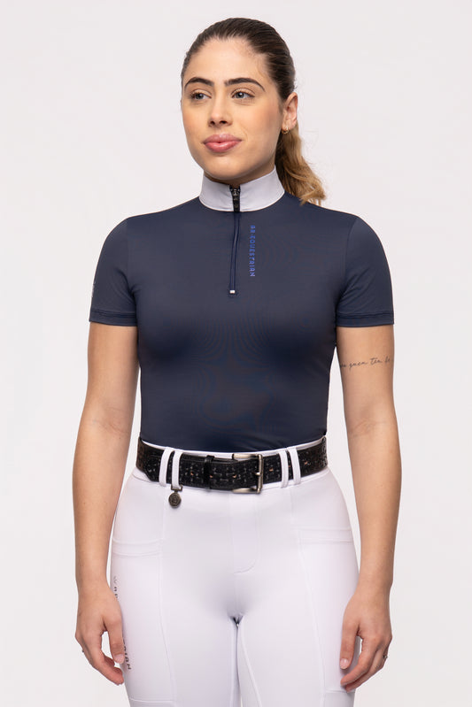 Camisa Hipismo Fresh Manga Curta Marinho Prova