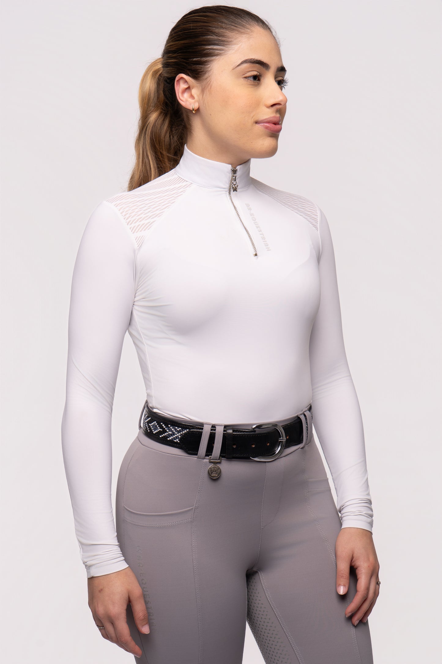 Camisa Hipismo Raglan Air Manga Longa Branca