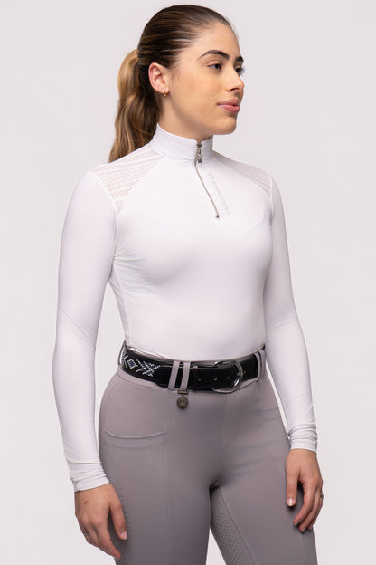 Camisa Hipismo Raglan Air Manga Longa Branca