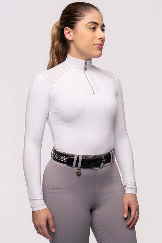 Camisa Hipismo Raglan Air Manga Longa Branca