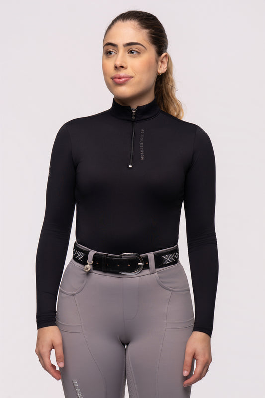 Camisa Hipismo Fresh Manga Longa Preta