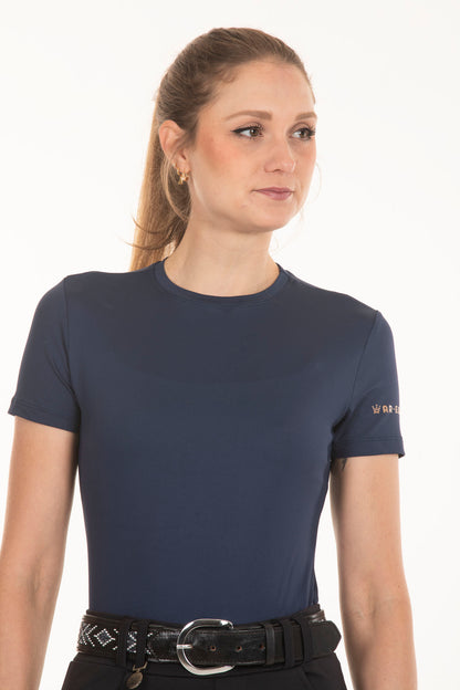 Basic Equestrian Short Sleeve T-Shirt Navy Blue