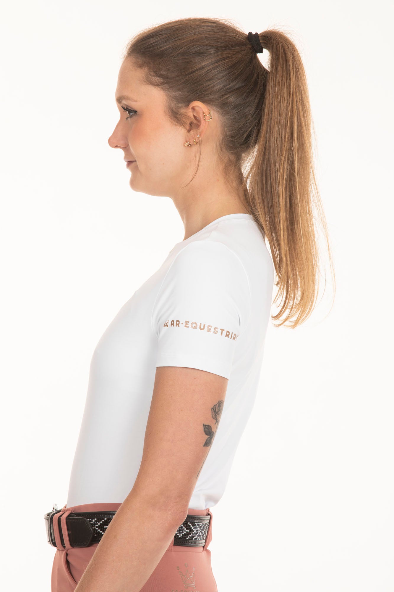 Basic Equestrian Short Sleeve White T-Shirt