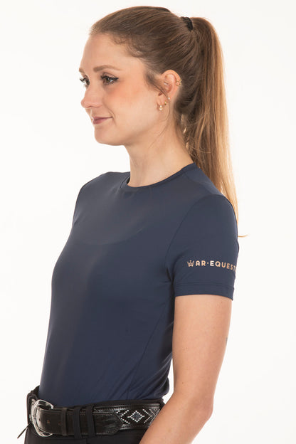 Basic Equestrian Short Sleeve T-Shirt Navy Blue