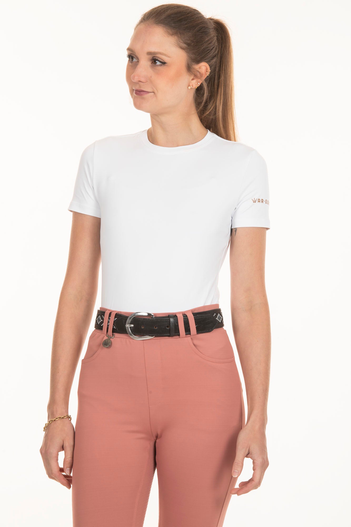 Basic Equestrian Short Sleeve White T-Shirt