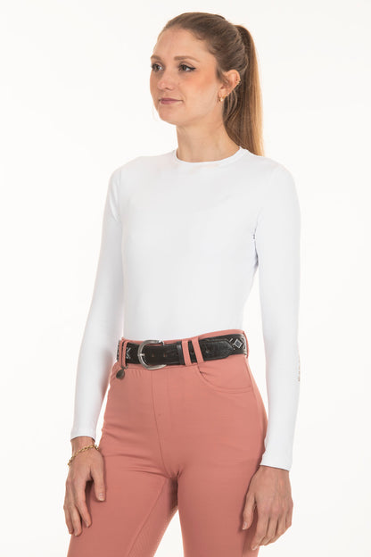 Basic White Long Sleeve Equestrian T-Shirt