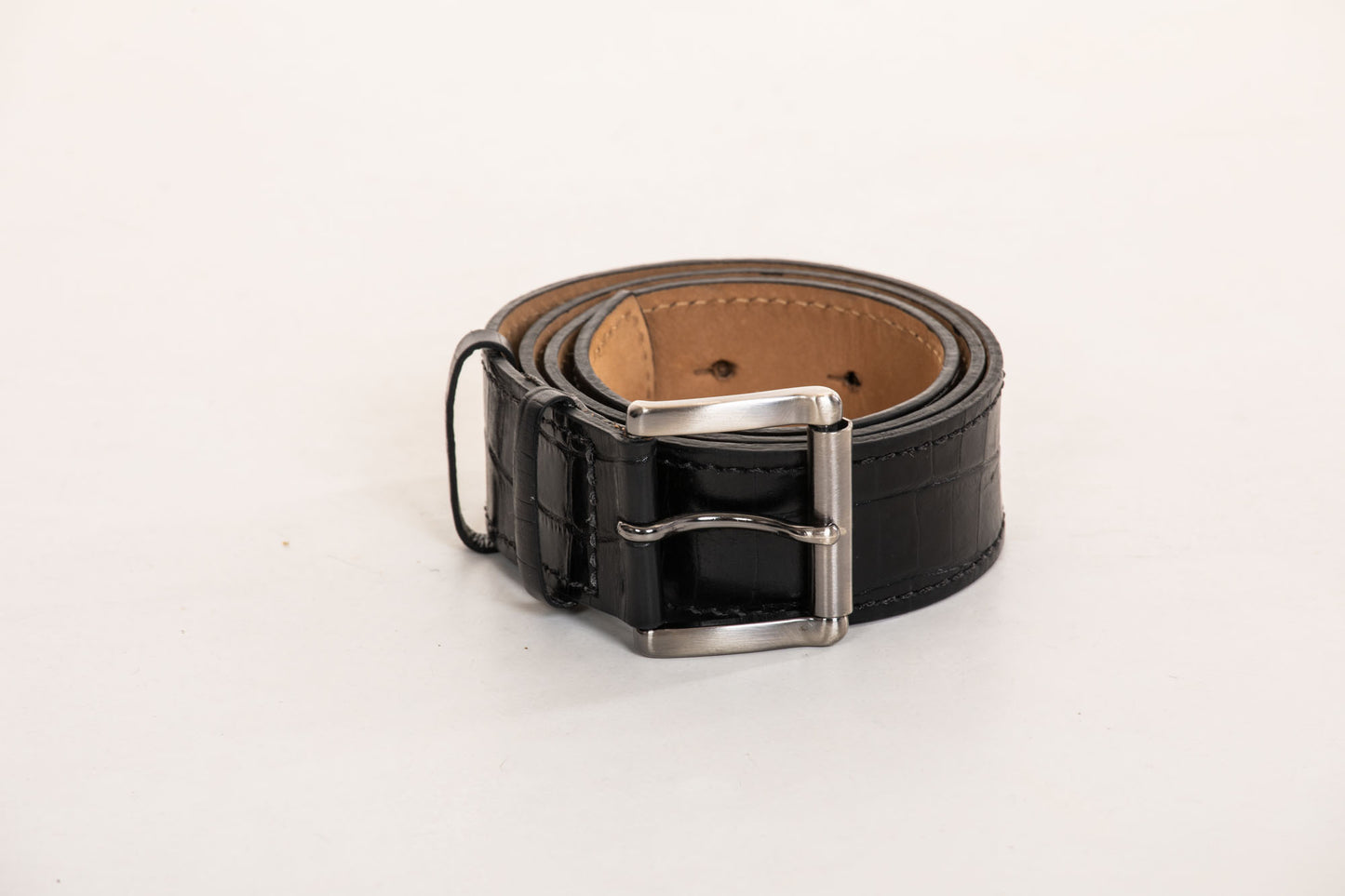 Black Croco Equestrian Belt